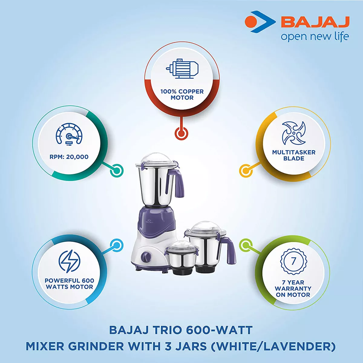 Bajaj 600w mixer deals grinder